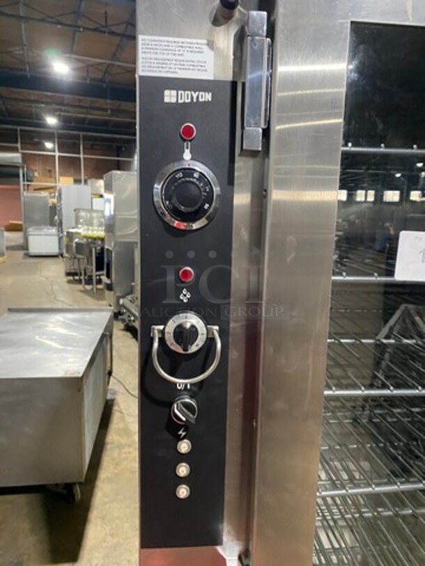 AMAZING! BEAUTIFUL!  Doyon Commercial Electric Powered Baking Oven And Proofer Oven Combo! With Steam Injection! With View Through Doors! With Metal Oven Racks! All Stainless Steel! On Casters! WORKING WHEN REMOVED! Model: JAOP12SL SN: 588350001212 208V 60HZ 3 Phase - Image 6 of 11