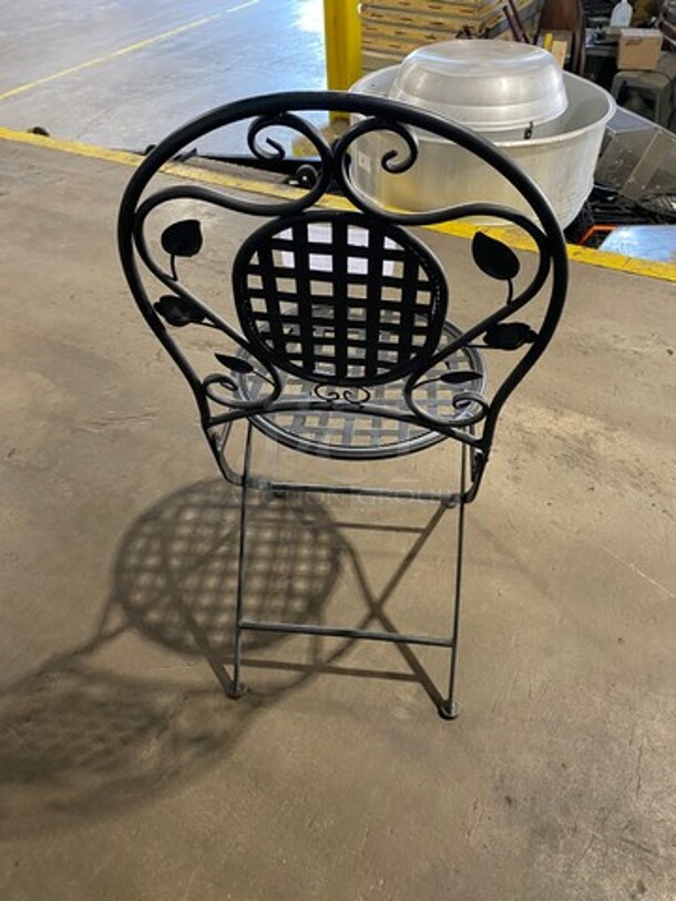 Black Metal Foldable Patio Chairs! 10x Your Bid! - Image 3 of 6