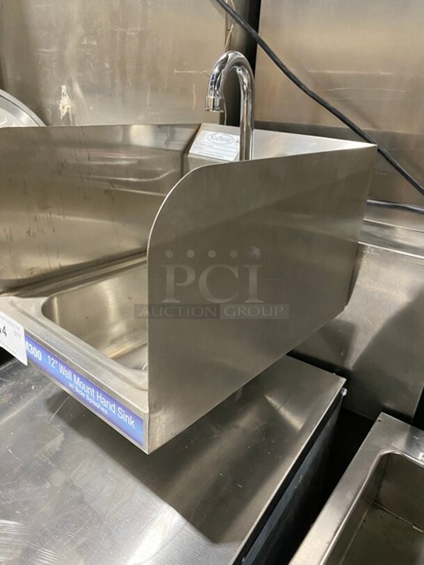Krowne Commercial Stainless Steel Hand Sink! With Back And Side Splash! With Faucet And Handles! Model: WM300 - Image 2 of 7