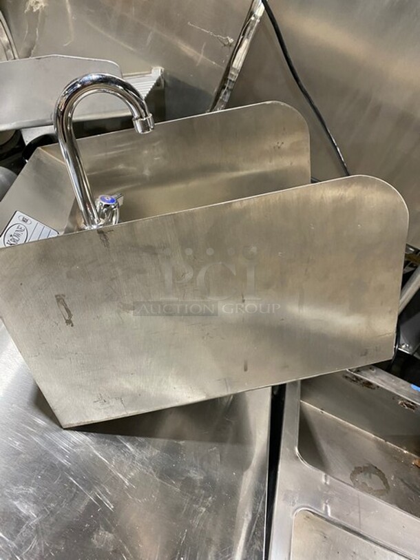 Krowne Commercial Stainless Steel Hand Sink! With Back And Side Splash! With Faucet And Handles! Model: WM300 - Image 4 of 7