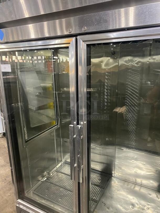 True Stainless Steel 2 Door Glass Display Cooler With Poly Racks!  - Image 8 of 8