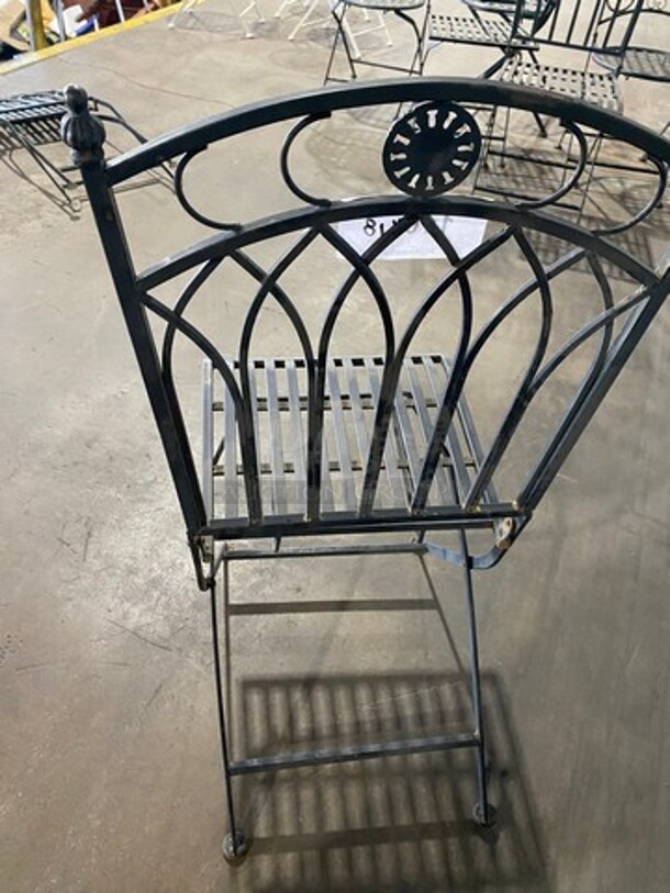 Black Metal Foldable Patio Chairs! 10x Your Bid! - Image 4 of 6