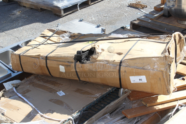 BRAND NEW SCRATCH & DENT! Box of Lancaster Table & Seating 164TB3030 30" x 30" Cross Cast Iron Table Base Plate. Box is ripped.  - Image 3 of 3