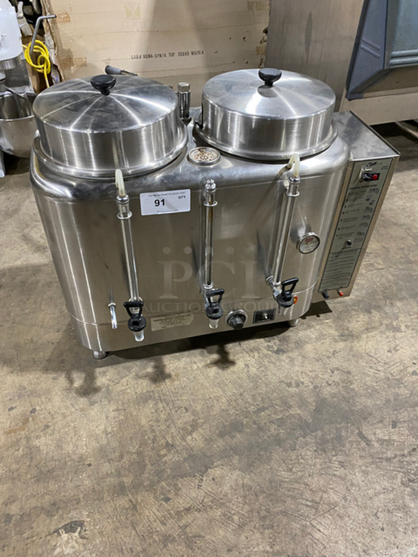 Curtis Commercial Countertop Dual Automatic Coffee Urn! All Stainless Steel! On Small Legs! Model: RU300