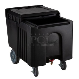 BRAND NEW NEAR PERFECT CONDITION! Choice 125 lb. Black Mobile Ice Bin 23x32x29