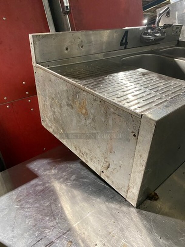 Krowne Commercial 2 Bay Bar Back Sink! With Drain Board! With Back Splash! With Faucets And Handles! All Stainless Steel! Model: 1832R SN: 010300060 - Image 2 of 9