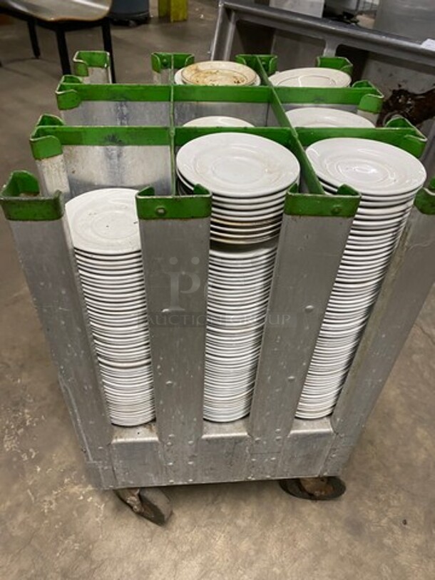 ALL ONE MONEY! DAD White Ceramic Plates! Includes Metro Dish Transport Cart! On Casters! - Image 3 of 8