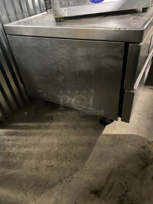 Turbo Air Commercial Refrigerated Chef Base! With 4 Drawer Storage Space! All Stainless Steel! On Casters! Model: TCBE96SDR SN: CB96301003 115V - Image 3 of 8