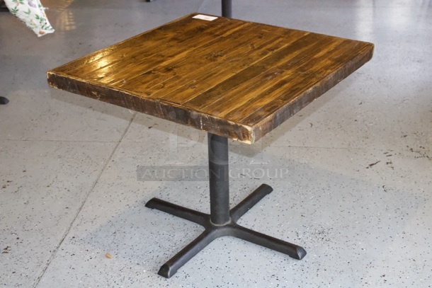 THICK! Solid Wood Table With Column Cross-Base 33x33x30