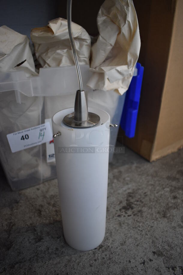 14 White Ceiling Mount Light Fixtures. 3.5x3.5x10.5. 14 Times Your Bid! - Image 4 of 6