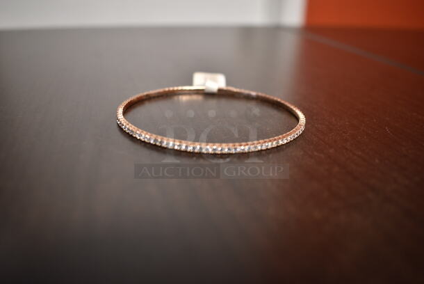 BRAND NEW! Ladies 14K Rose Gold Wire Tennis Bracelet - Image 5 of 5