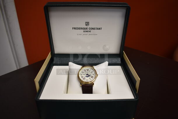 BRAND NEW IN BOX! Frederique Constant Business Timer Men's Quartz WR60 SSG STRA FC-270EM4P5 Watch