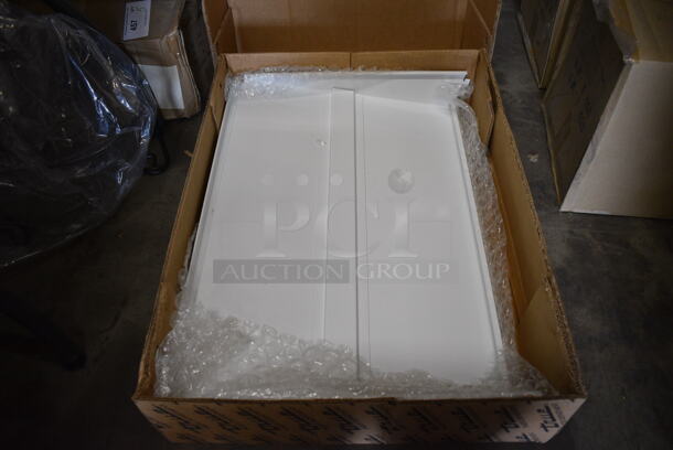 2 BRAND NEW IN BOX! True White Metal Shelves. 26x18x4. 2 Times Your Bid!