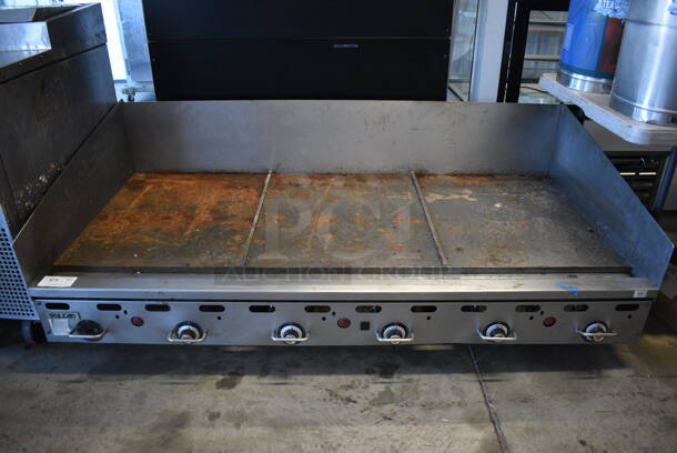 LATE MODEL! Vulcan MSA72 Stainless Steel Commercial Countertop Natural Gas Powered Flat Top Griddle w/ Thermostatic Controls. 162,000 BTU. 73x40x25