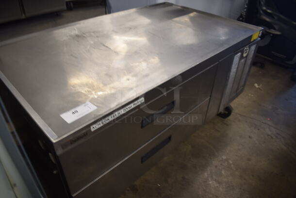 2011 Delfield F2952C 2 Drawer Stainless Steel Refrigerated Chef Base on Commercial Casters 115 Volt, 1 Phase. Tested and Powers On But Does Not Get Cold
 - Image 2 of 7