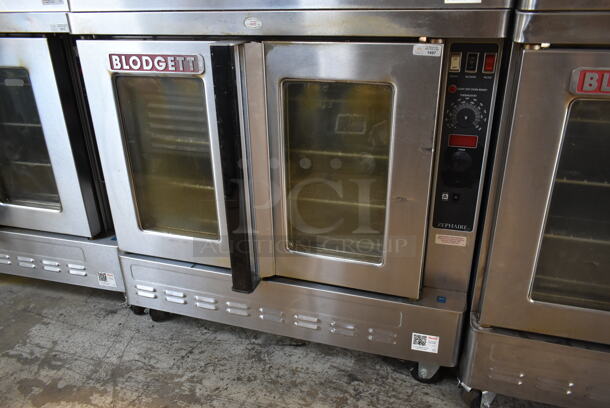 2 Blodgett Zephaire-200-G Stainless Steel Commercial Natural Gas Powered Full Size Convection Ovens w/ View Through Doors, Metal Oven Racks and Thermostatic Controls on Commercial Casters. 60,000 BTU. 2 Times Your Bid! - Image 3 of 9