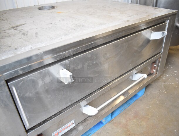 Marsal and Sons 448 Stainless Steel Commercial Natural Gas Powered Single Deck Pizza Oven.  - Image 2 of 6