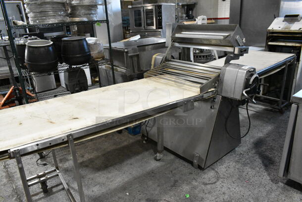 Seewer Rondo Metal Commercial Floor Style Reversible Dough Sheeter. Cannot Test Due To Cut Power Cord - Image 1 of 8