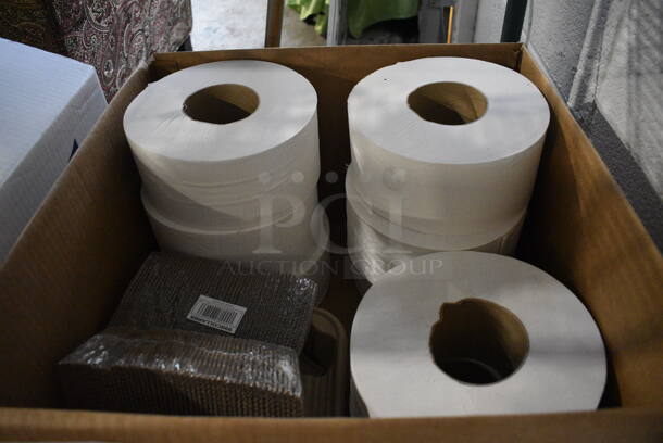 ALL ONE MONEY! Lot of Commercial Toilet Paper Rolls and Coffee Cup Collars!