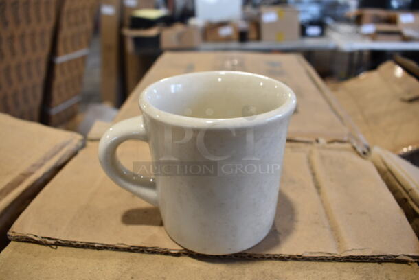 55 BRAND NEW IN BOX! Tuxton Reno TRE-038 White Ceramic Mugs. 4.5x3.5x3.5. 55 Times Your Bid!