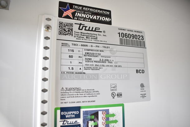 BRAND NEW SCRATCH AND DENT! 2024 True TSCI-600R-G-PH Metal Commercial Single Door Cooler Merchandiser w/ Poly Coated Racks. 115 Volts, 1 Phase. Tested and Working! - Image 4 of 4