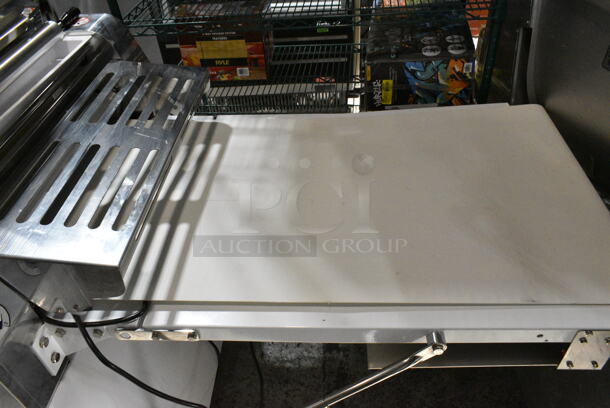 BRAND NEW SCRATCH AND DENT! Estella 348DSF94 Metal Commercial Floor Style Reversible Dough Sheeter on Commercial Casters. 110 Volts, 1 Phase. Tested and Working! - Image 6 of 10