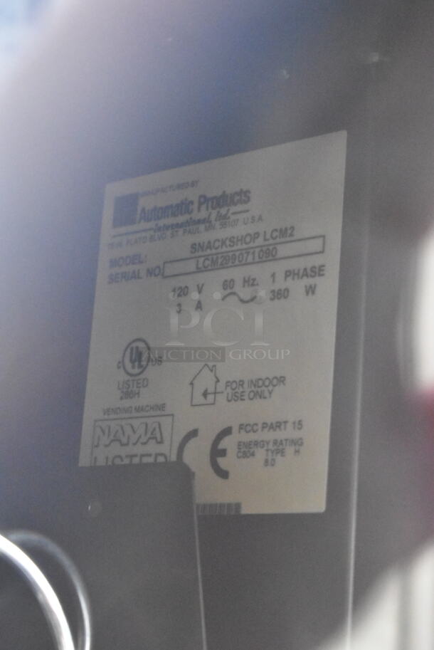 Automatic Products SNACKSHOP LCM2 Metal Commercial Vending Machine w/ Bill Acceptor. 120 Volts, 1 Phase. Tested and Working! - Image 5 of 7