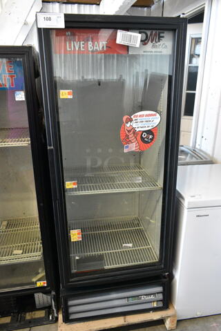 2017 True GDM-12-HC-LD Metal Commercial Single Door Reach In Cooler Merchandiser w/ Poly Coated Racks. 115 Volts, 1 Phase. Tested and Working!