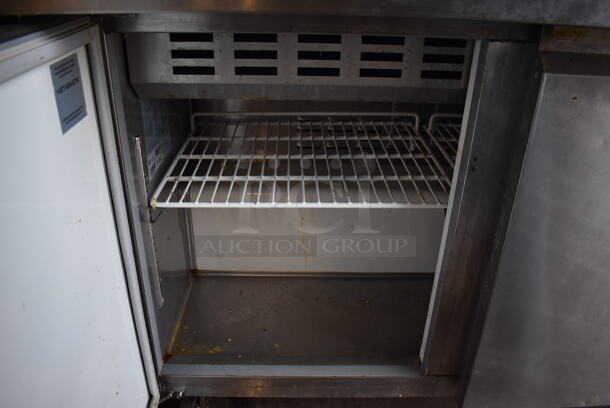 Adcraft SLM-2D Stainless Steel Commercial Sandwich Salad Prep Table Bain Marie Mega Top on Commercial Casters. 115 Volts, 1 Phase. 47x34x46.5. Tested and Powers On But Does Not Get Cold - Image 8 of 9