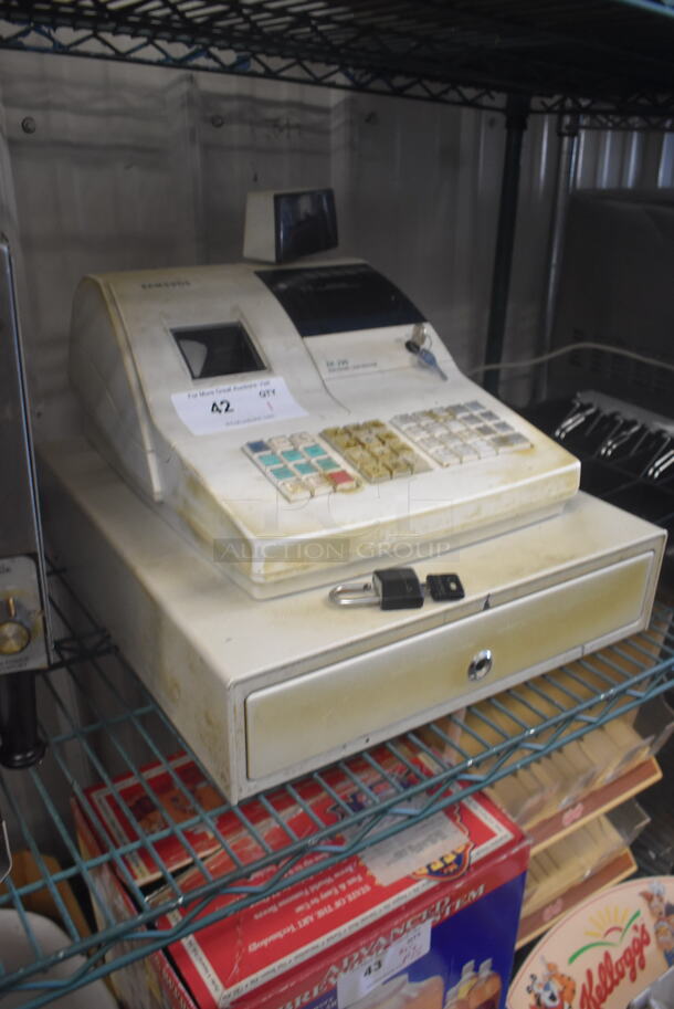 Samsung Countertop Electronic Cash Register ER-290 with Cash Drawer and Keys. Includes Master Lock and Key - Image 2 of 3