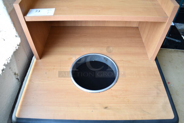 Wood Pattern Trash Can Shell w/ Trash Deposit Hole, Tray Return, Trash Can and Door.  - Image 2 of 4