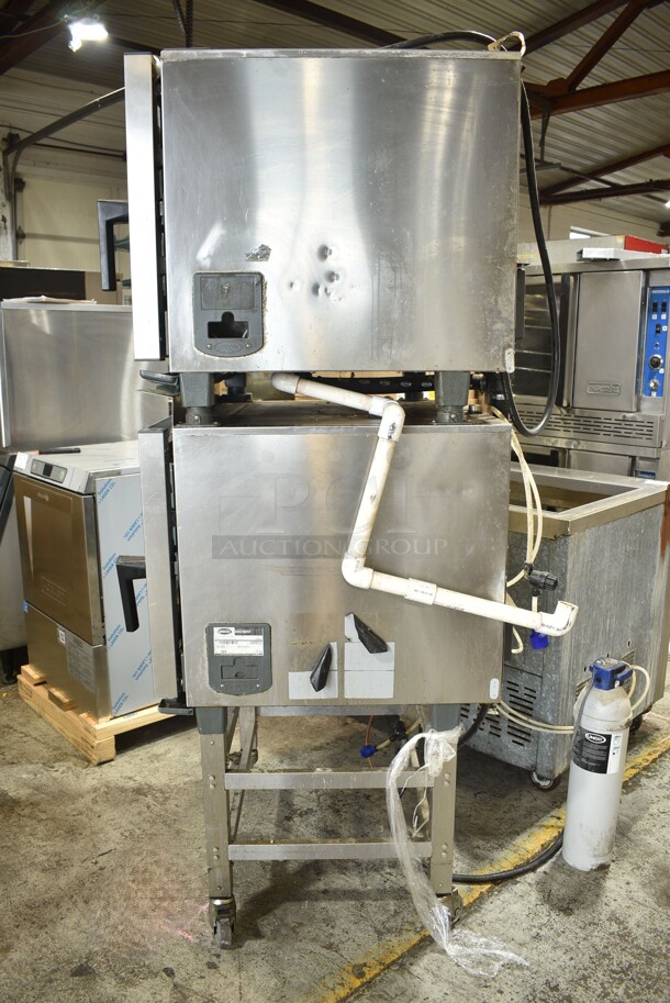 2 2015 Unox XAV305E Stainless Steel Commercial Electric Powered Convection Oven on Stand w/ Commercial Casters. 208-240 Volts, 3 Phase. 2 Times Your Bid!  - Image 3 of 9