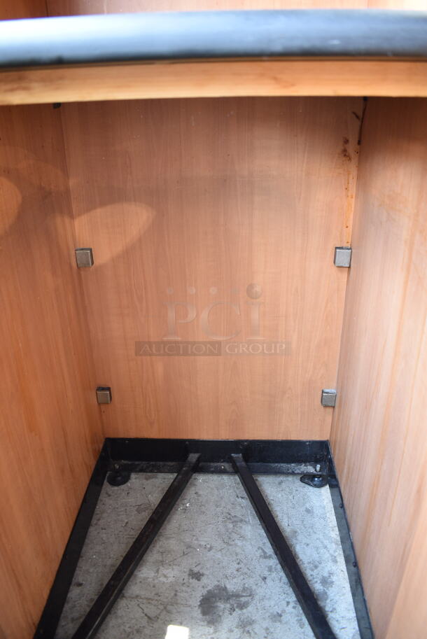 Wood Pattern Trash Can Shell w/ Trash Deposit Hole, Tray Return, Trash Can and Door.  - Image 4 of 4