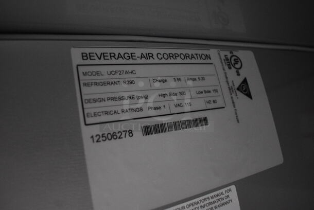 Beverage Air UCF27AHC Stainless Steel Commercial Single Door Undercounter Freezer on Commercial Casters. 115 Volts, 1 Phase. Tested and Working! - Image 5 of 5