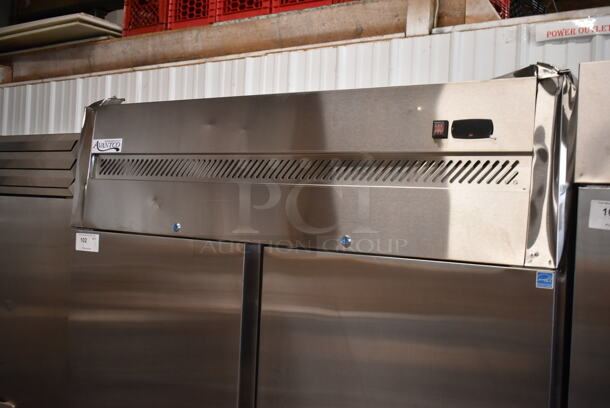 BRAND NEW SCRATCH AND DENT! 2023 Avantco  178Z2FHC Stainless Steel Commercial 2 Door Reach In Freezer w/ Poly Coated Racks. 115 Volts, 1 Phase. Tested and Powers On But Does Not Get Cold - Image 3 of 10