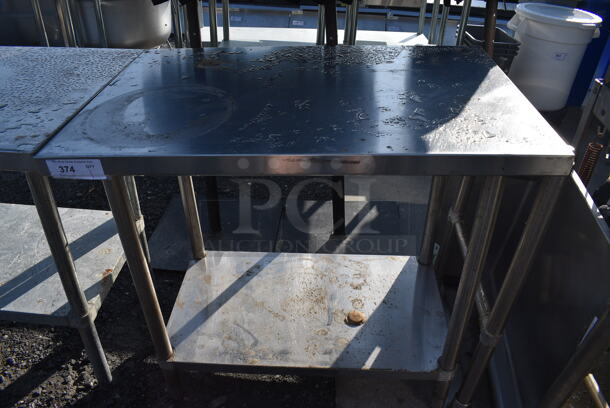 Stainless Steel Table w/ Metal Under Shelf. 36x24x35