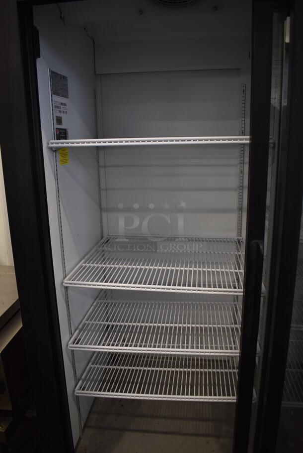 IDW G-45-C-3-3-N-B-4 Metal Commercial 2 Door Reach In Cooler Merchandiser w/ Poly Coated Racks on Commercial Casters. 115 Volts, 1 Phase. 51x30x82.5. Tested and Working! - Image 3 of 5