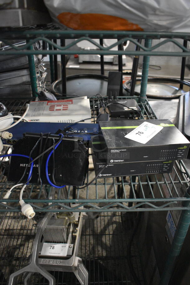 ALL  ONE MONEY! Lot of 7 Items Including Trendnet Ethernet Switches, Netgear Ethernet Switch, AND MORE! 