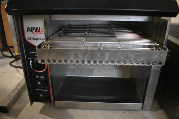 APW Wyott Model AT EXPRESS Stainless Steel Commercial Countertop Electric Powered Conveyor Toaster Oven. 120 Volts, 1 Phase. 15x17x13. Tested and Working! - Image 3 of 4