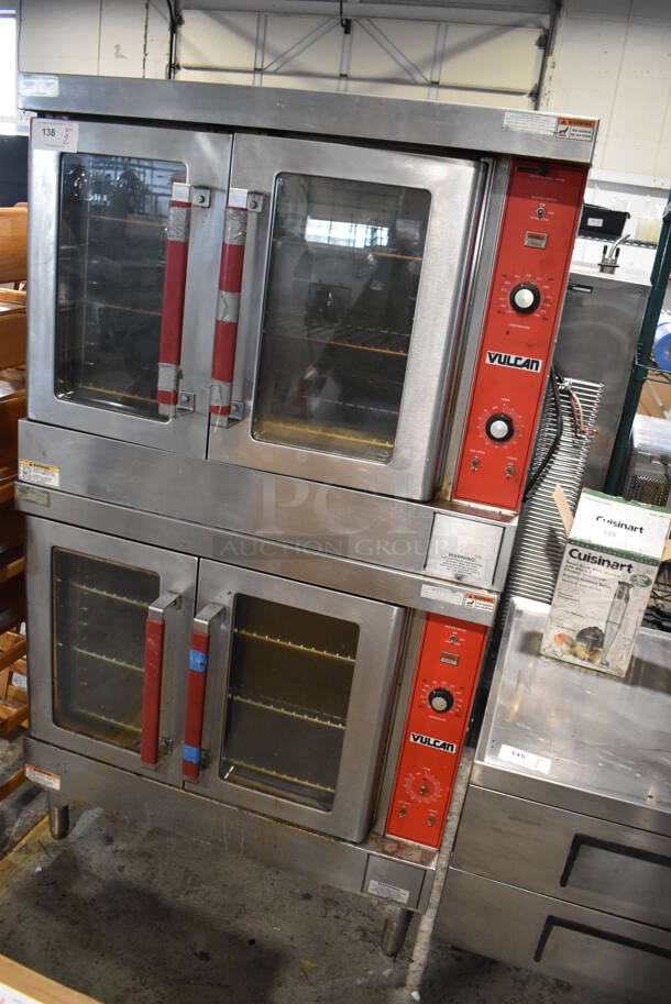 2 Vulcan Stainless Steel Commercial Electric Powered Full Size Convection Oven w/ View Through Doors, Metal Oven Racks and Thermostatic Controls. 230 Volts, 1 Phase. 40x32x70. 2 Times Your Bid! - Image 8 of 10