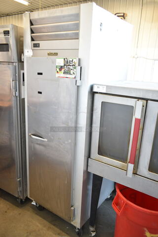 2017 Traulsen G10010 Stainless Steel Commercial Single Door Reach In Cooler on Commercial Casters. 115 Volts, 1 Phase. Tested and Working!
