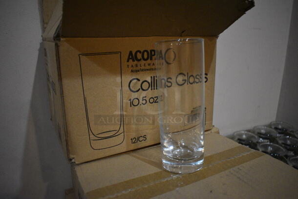 3 Boxes of 48 BRAND NEW IN BOX! Acopa Collins Glasses. Comes w/ 12 Extra Glasses. 2.5x2.5x6.5. 3 Times Your Bid! (glass room - off of bar area) - Image 2 of 4