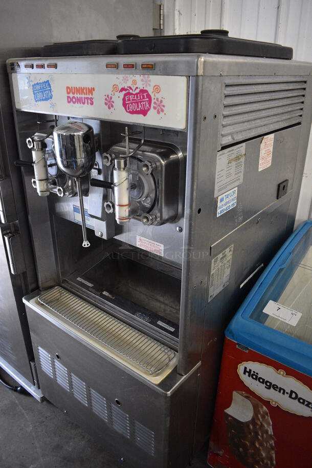 Taylor Model 342D-27 Stainless Steel Commercial Floor Style Air Cooled 2 Flavor Frozen Beverage Machine w/ Drink Mixer Attachment on Commercial Casters. 208-230 Volts, 1 Phase. 26x34x60 - Image 2 of 7