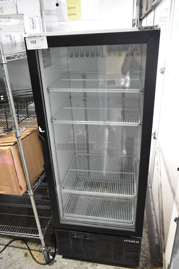 Habco SE12 Metal Commercial Single Door Reach In Cooler Merchandiser w/ Poly Coated Racks. 115 Volts, 1 Phase. Tested and Working! - Image 1 of 6