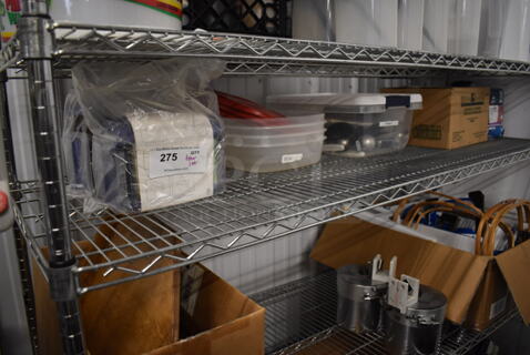 ALL ONE MONEY! Tier Lot of Various Items Including Poly Napkin Dispensers, Containers, Utensils