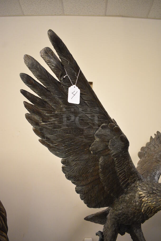 BEAUTIFUL Cast Bronze Eagle on Branch Statue - Image 2 of 10
