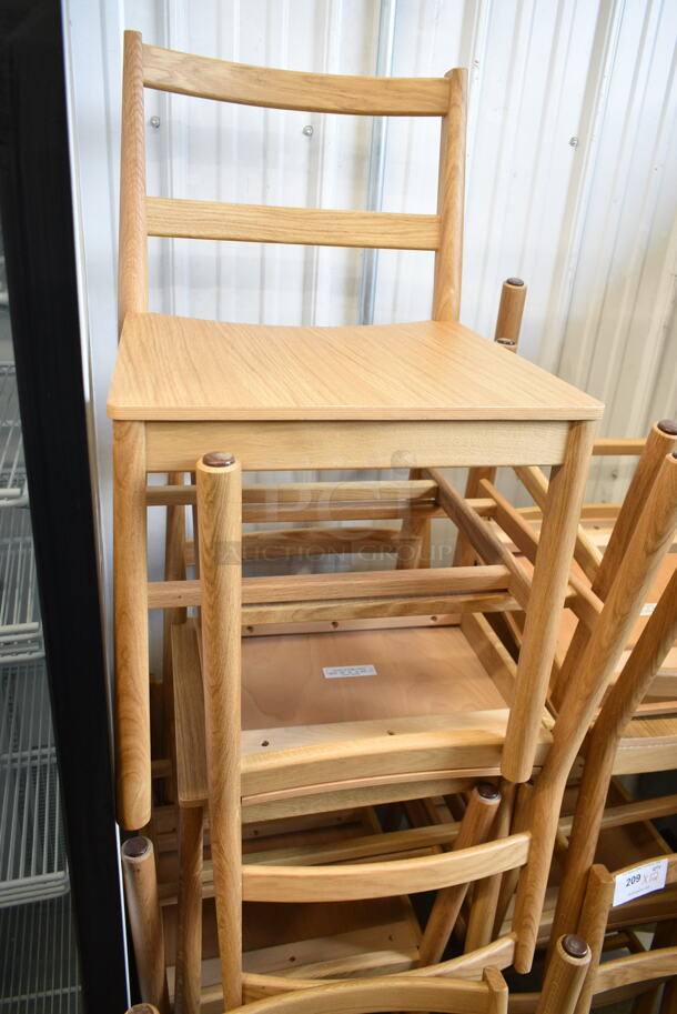 12 Wooden Dining Height Chair. 12 Times Your Bid!  - Image 3 of 8