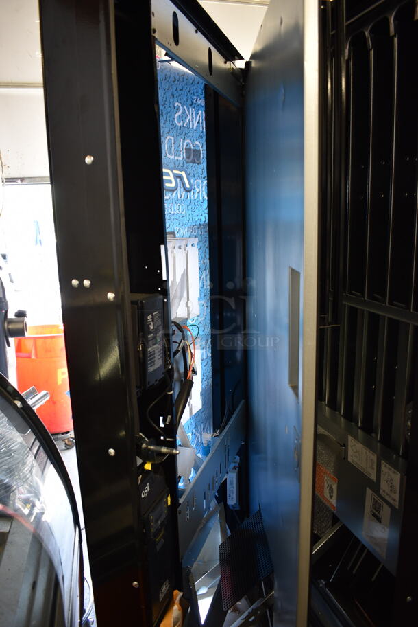 BRAND NEW SCRATCH AND DENT! Vendo 821 V21 Trade Blue Refresh SVA Live Display Stack Vending Machine Cold Drink Vending Machine With 10 Drink Choices.  115 Volts, 1 Phase. Tested and Working! - Image 8 of 11