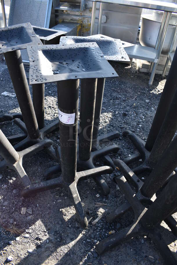 3 Black Metal Dining Height Table Bases. 22x22x28. 3 Times Your Bid! - Image 3 of 3