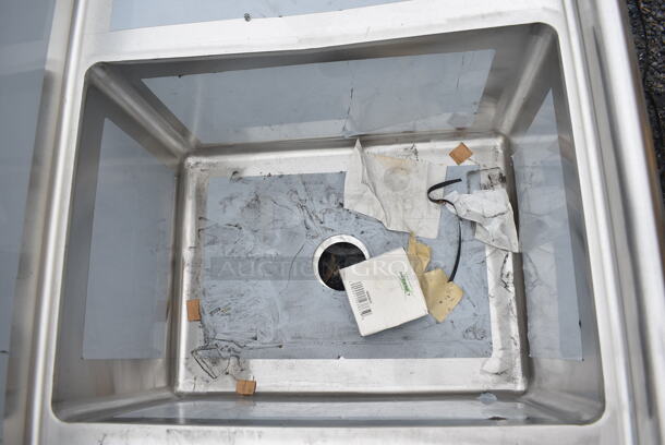 BRAND NEW SCRATCH AND DENT! Regency 600S31824218 94" 16-Gauge Stainless Steel Three Compartment Commercial Sink with 2 Drainboards - 18" x 24" x 14" Bowls. No Legs.  - Image 4 of 8